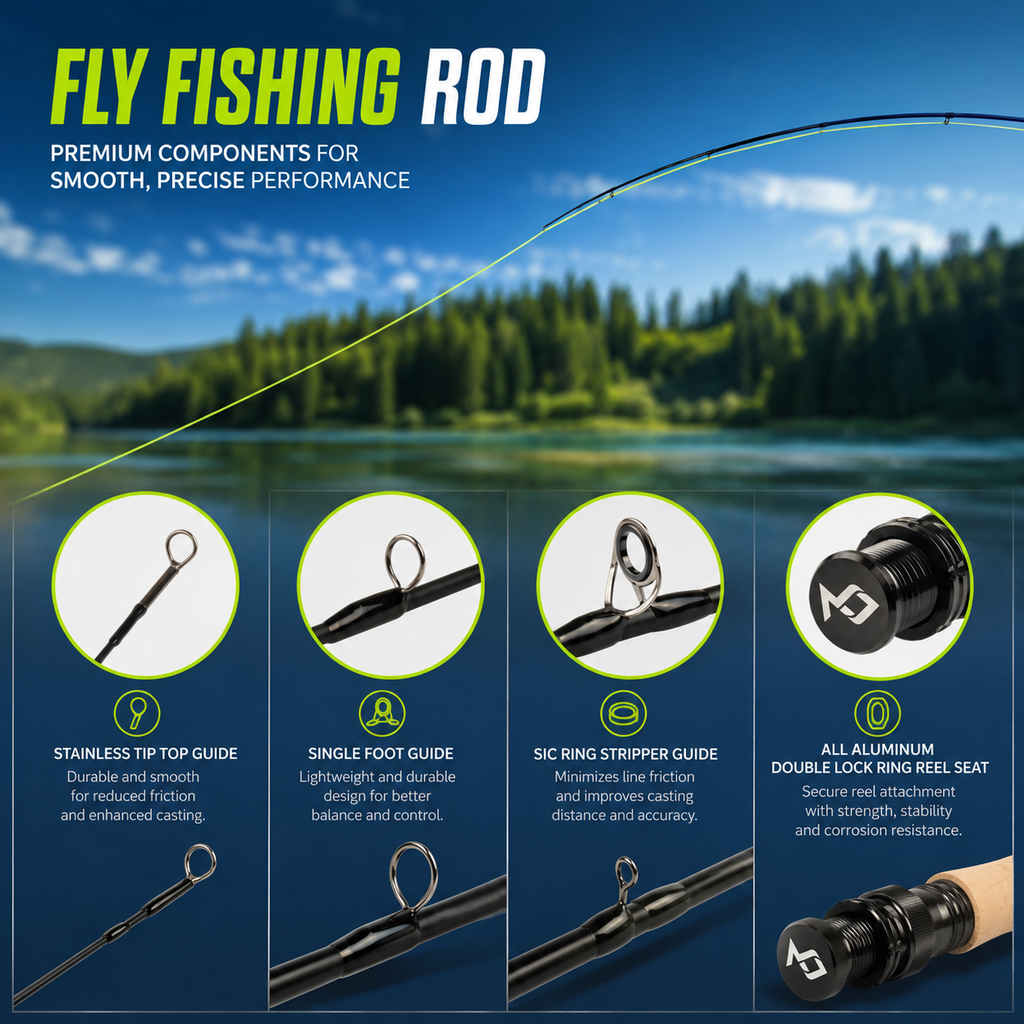 MASTER LOGIC Fly Fishing Rod & Reel Combo Starter Kit