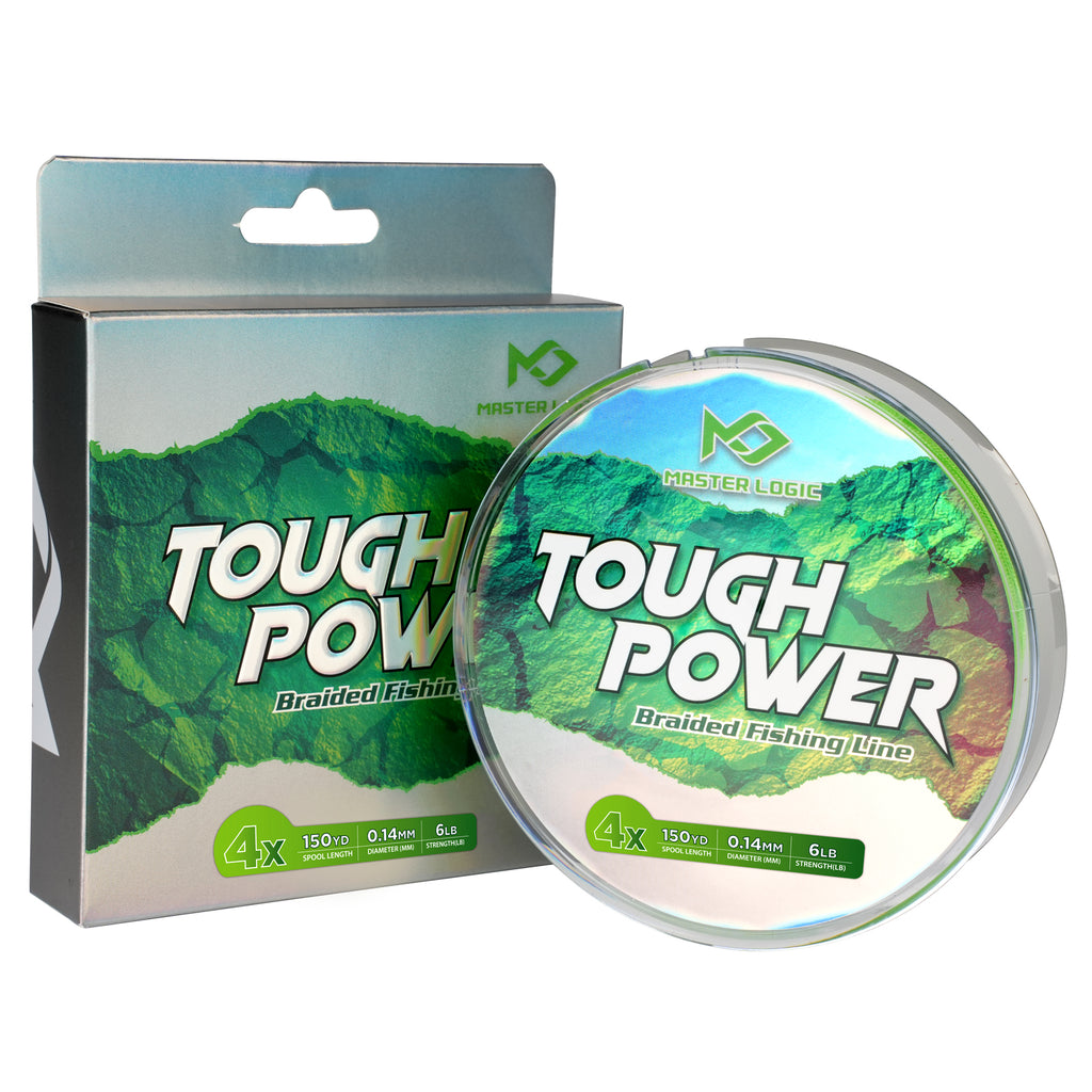 Master Logic 4X Braided Fishing Line, Tough Power PE Line, Low Stretch & High Tensile Strength