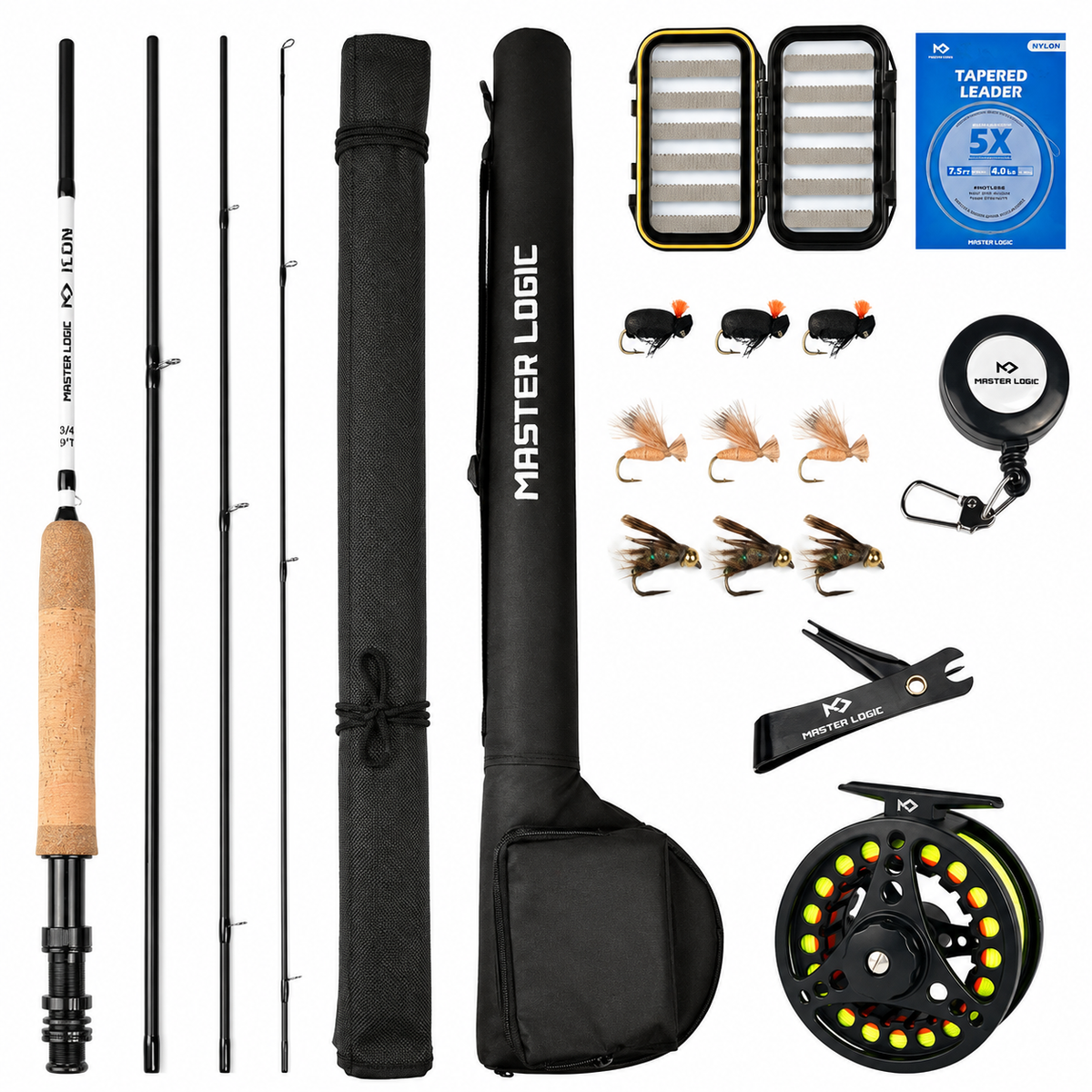 MASTER LOGIC Fly Fishing Rod & Reel Combo Starter Kit