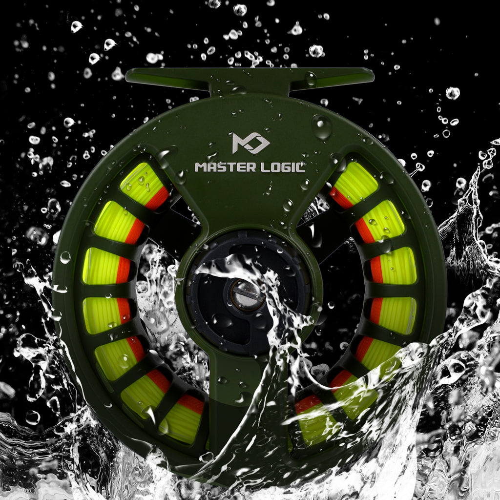 Master Logic 5/6WT Pre‑Spooled Fly Fishing Reel, Large‑Arbor Fly Reel with Pre‑Loaded Fly Line for Freshwater Trout Fishing