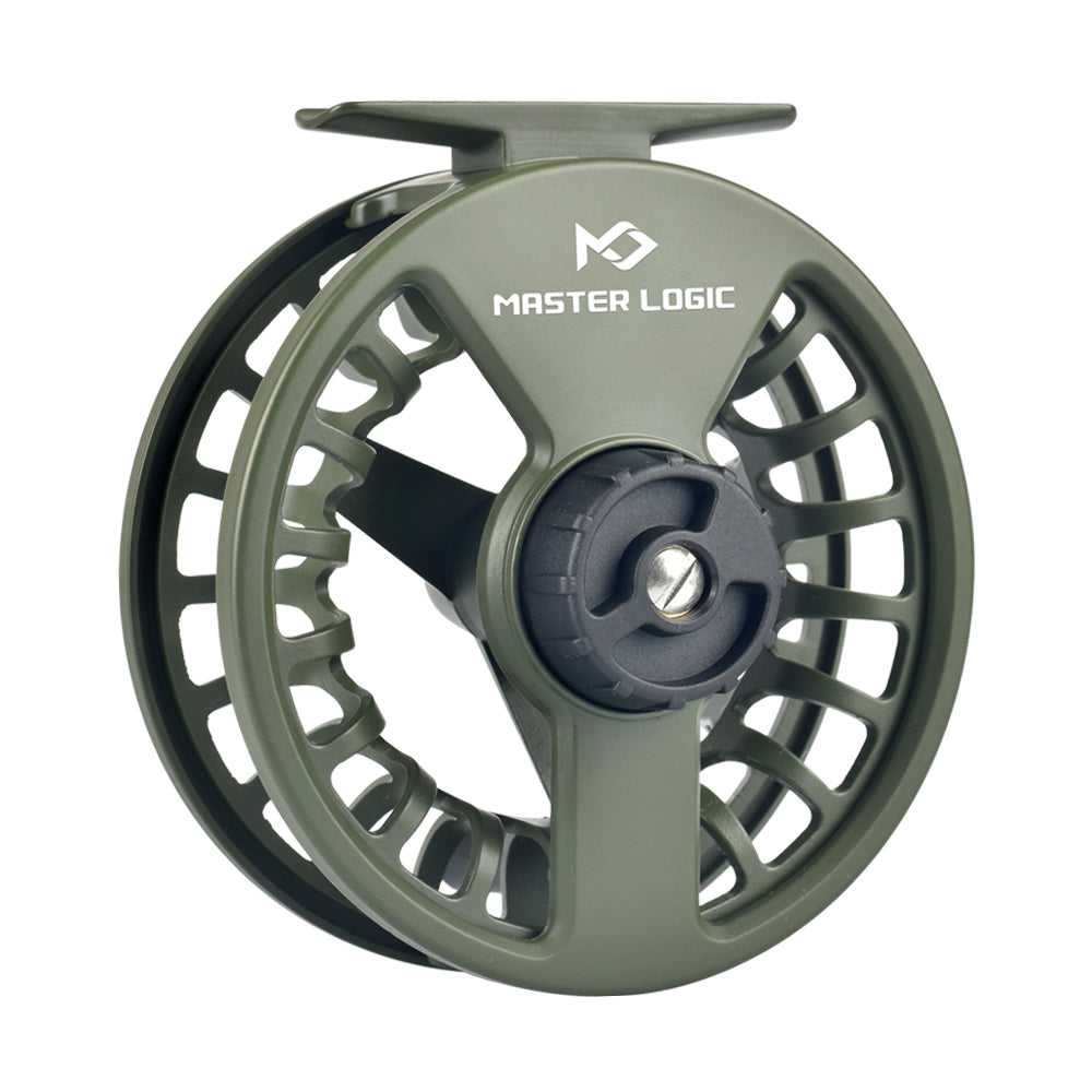 Master Logic 5/6WT Fly Fishing Reel, Large‑Arbor Lightweight Fly Reel Left Right Hand Interchangeable for Freshwater Trout Fishing