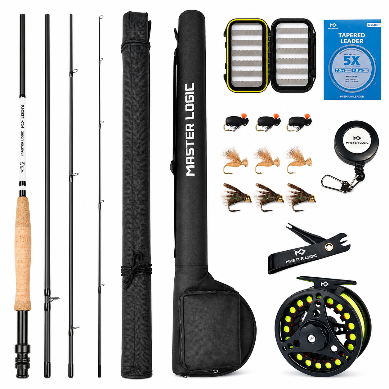 MASTER LOGIC Fly Fishing Rod & Reel Combo Starter Kit