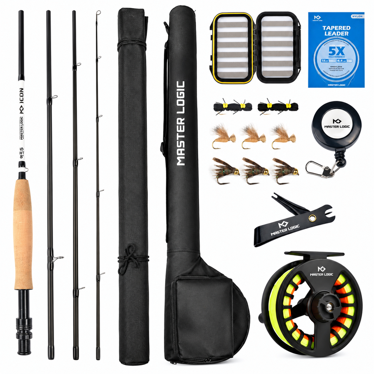 MASTER LOGIC Fly Fishing Rod & Reel Combo Starter Kit