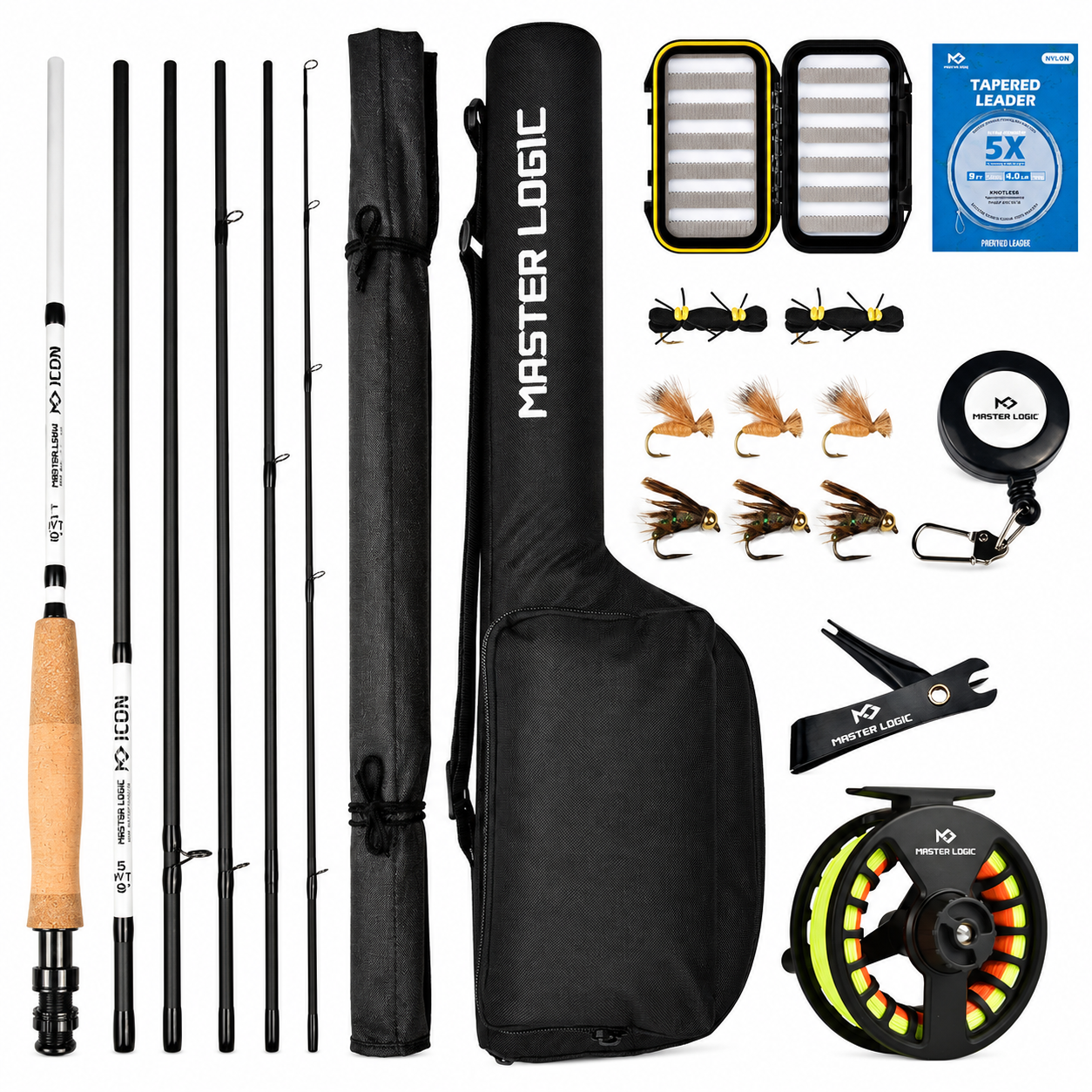 MASTER LOGIC Fly Fishing Rod & Reel Combo Starter Kit
