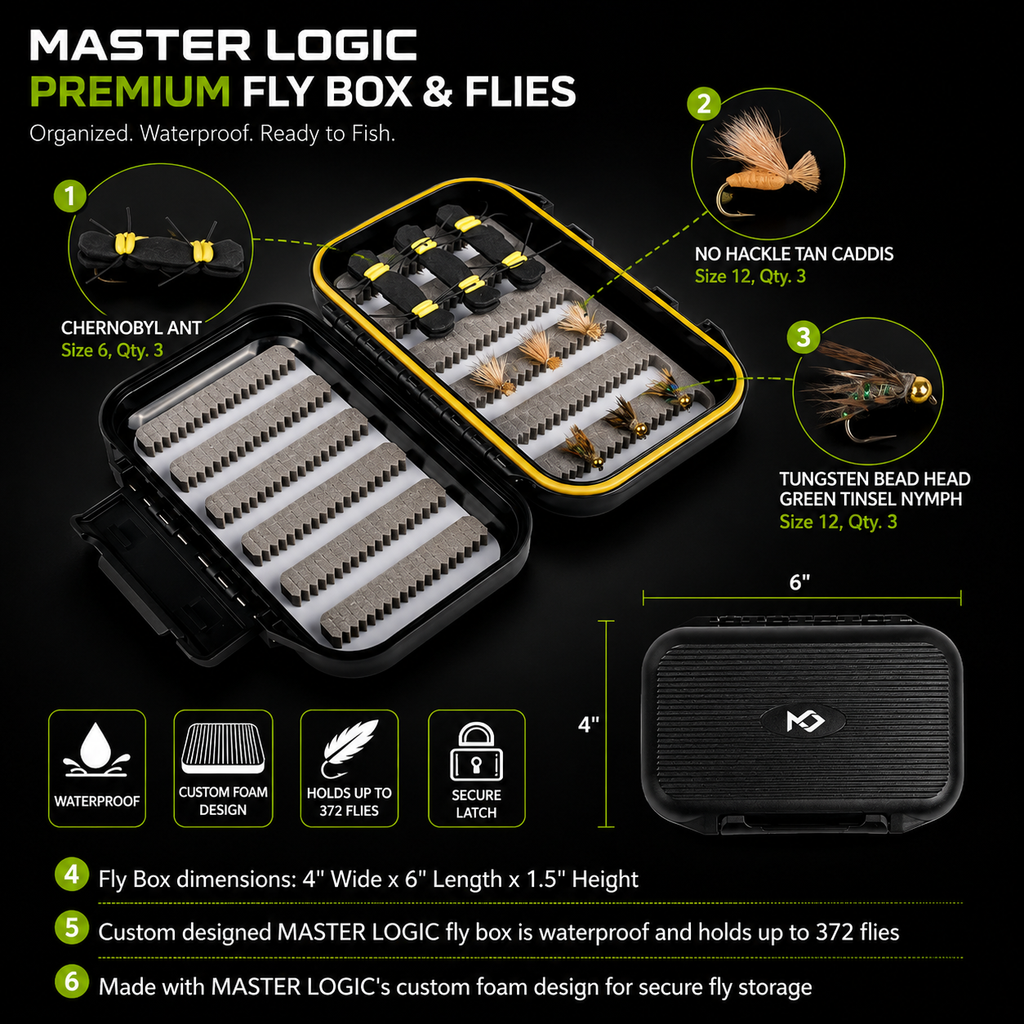 MASTER LOGIC Fly Fishing Rod & Reel Combo Starter Kit