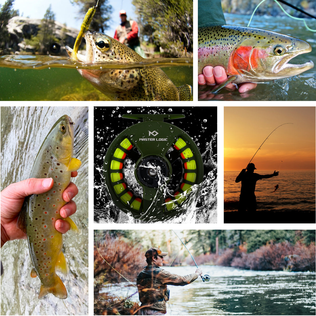 Master Logic 5/6WT Pre‑Spooled Fly Fishing Reel, Large‑Arbor Fly Reel with Pre‑Loaded Fly Line for Freshwater Trout Fishing