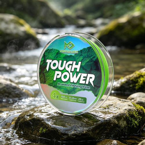 Master Logic 4X Braided Fishing Line, Tough Power PE Line, Low Stretch & High Tensile Strength