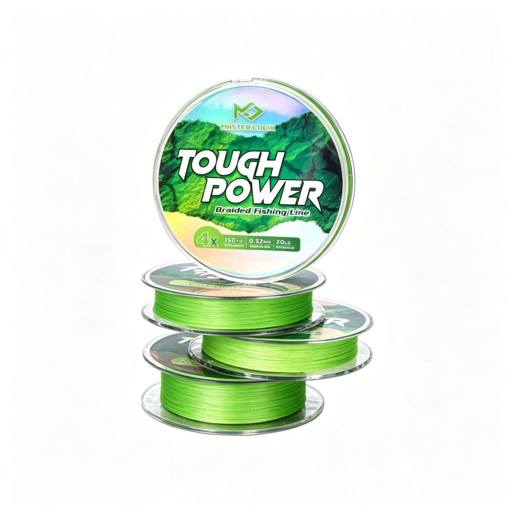 Master Logic 4X Braided Fishing Line, Tough Power PE Line, Low Stretch & High Tensile Strength